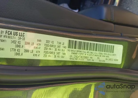 2019 Dodge Durango Special Service Rwd из США, поврежденный, VIN 1C4SDHFT8KC558824